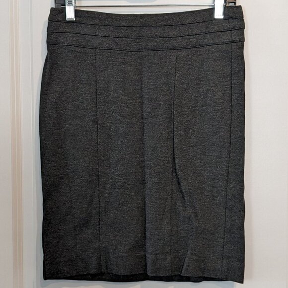 CAbi Miranda Gray Pencil Skirt Womens Size 4 Paneled Charcoal Back-Zip Stretch - Picture 7 of 16